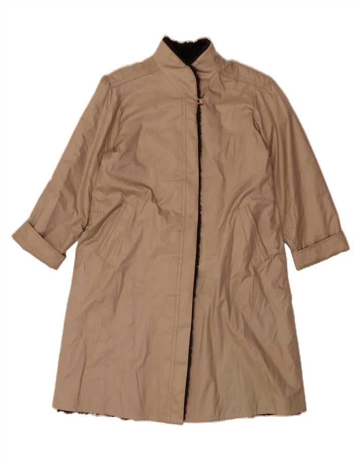 CLAUDE HAVREY Womens Overcoat UK 16 Large Beige Polyester Vintage Claude Havrey and Second-Hand Claude Havrey from Messina Hembry 