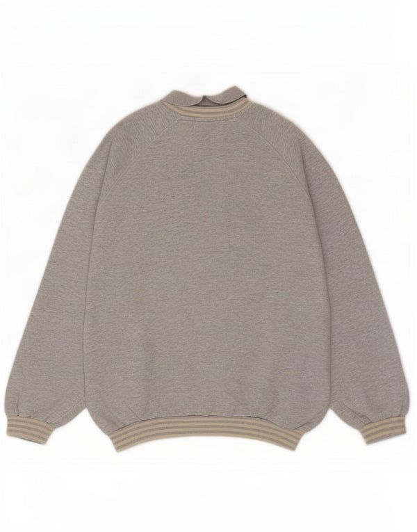 Best Company Herre Polo Neck Sweatshirt Jumper Stor Grå Bomuld