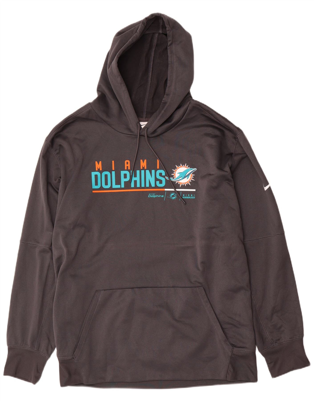 Nike Herre Miami Dolphins Graphic Hoodie Jumper 3XL Grå Polyester