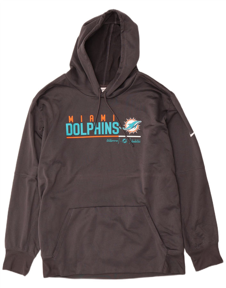 Nike Herre Miami Dolphins Graphic Hoodie Jumper 3XL Grå Polyester