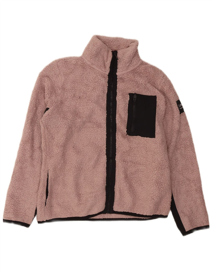 CALVIN KLEIN Fleecejakke til kvinder UK 16 Large Pink Colourblock Polyester