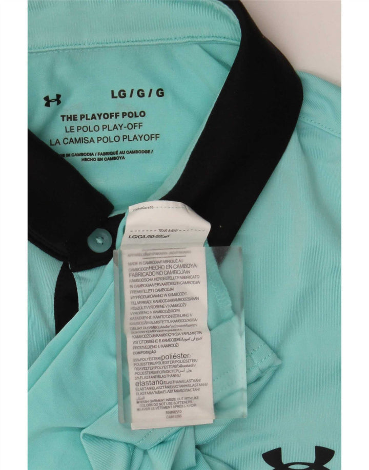 Under Armour Herre Rugby Polo Shirt Stor Blå Colourblock Polyester