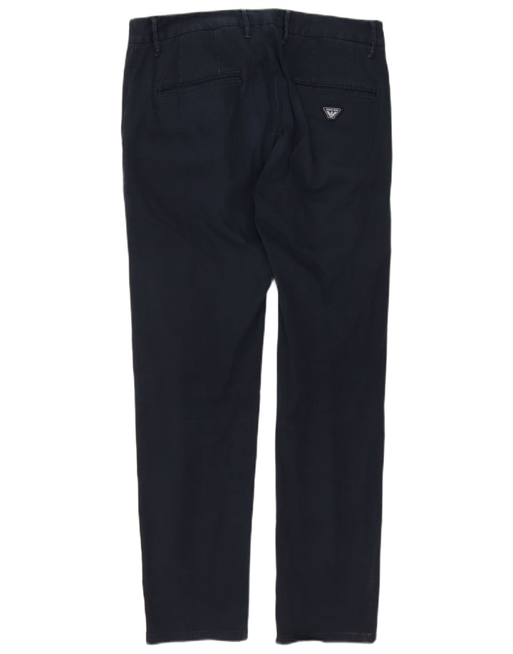Armani Herre Pegged Chino Bukser IT 48 Medium W32 L30 Marineblå Bomuld