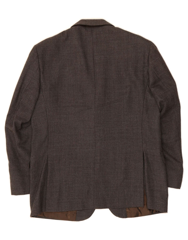 CERRUTI 1881 Mens 2 Button Blazer Jacket IT 52 XL Brown Houndstooth Wool
