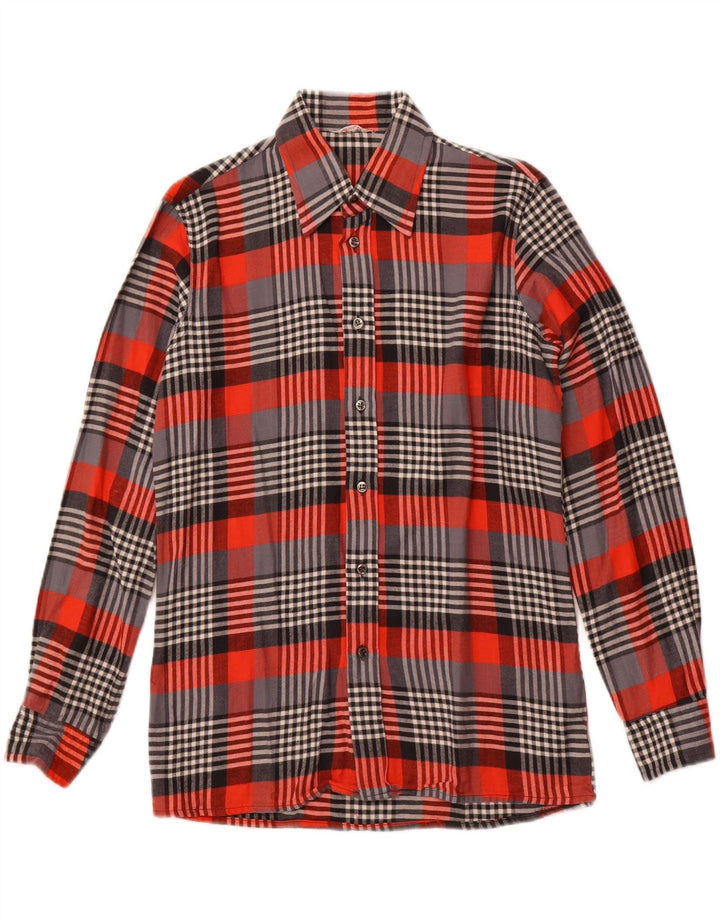VINTAGE Herre flannelskjorte str. 15 3/4 40 Medium rød ternet