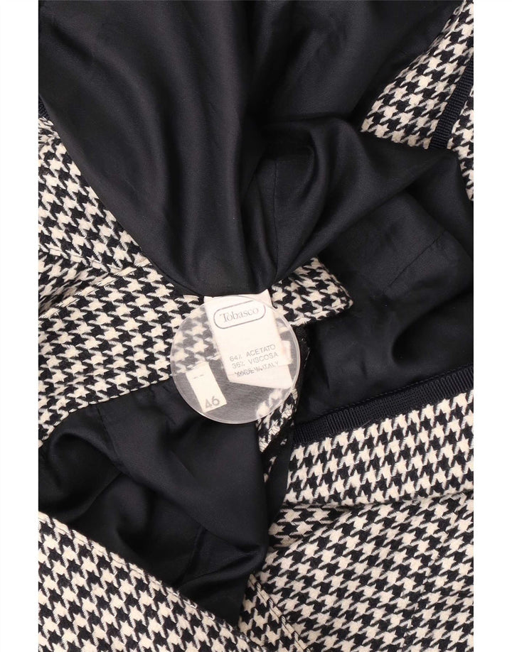 Vintage dame 5-knaps 2-delt nederdelsæt IT 46 Large W28 Black Houndstooth