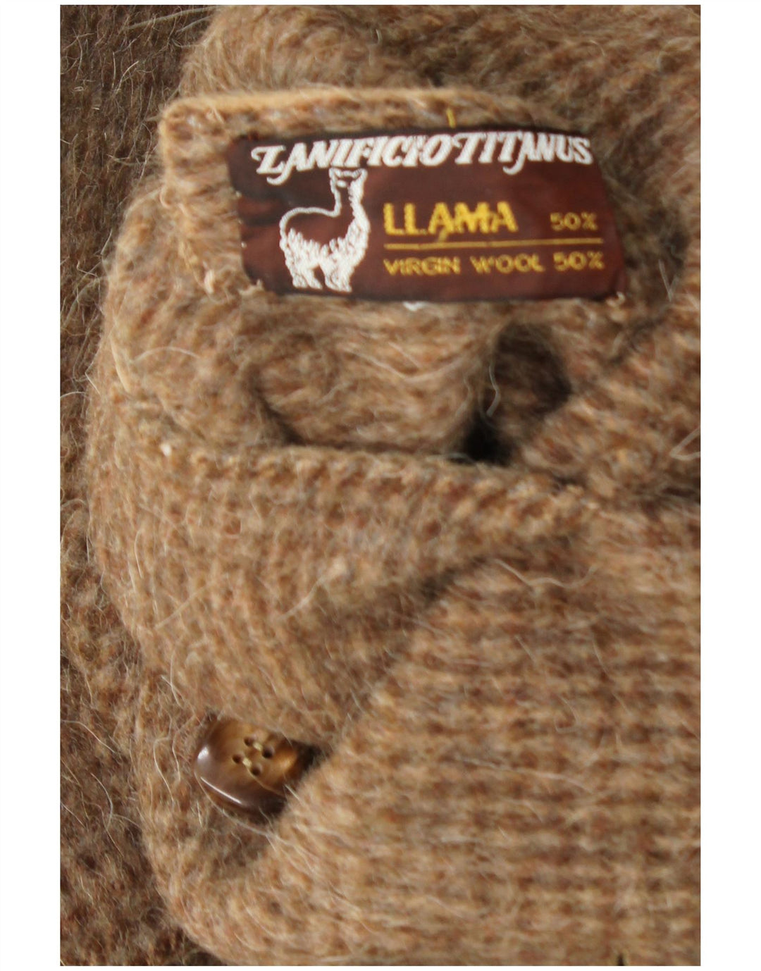 Vintage vendbar overfrakke til kvinder IT 46 Large Brown Virgin Wool