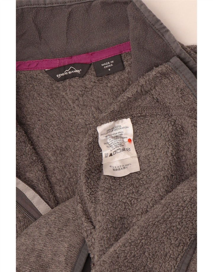 Eddie Bauer Dame træningsdragt Top jakke UK 10 Small Grey Flecked Polyester
