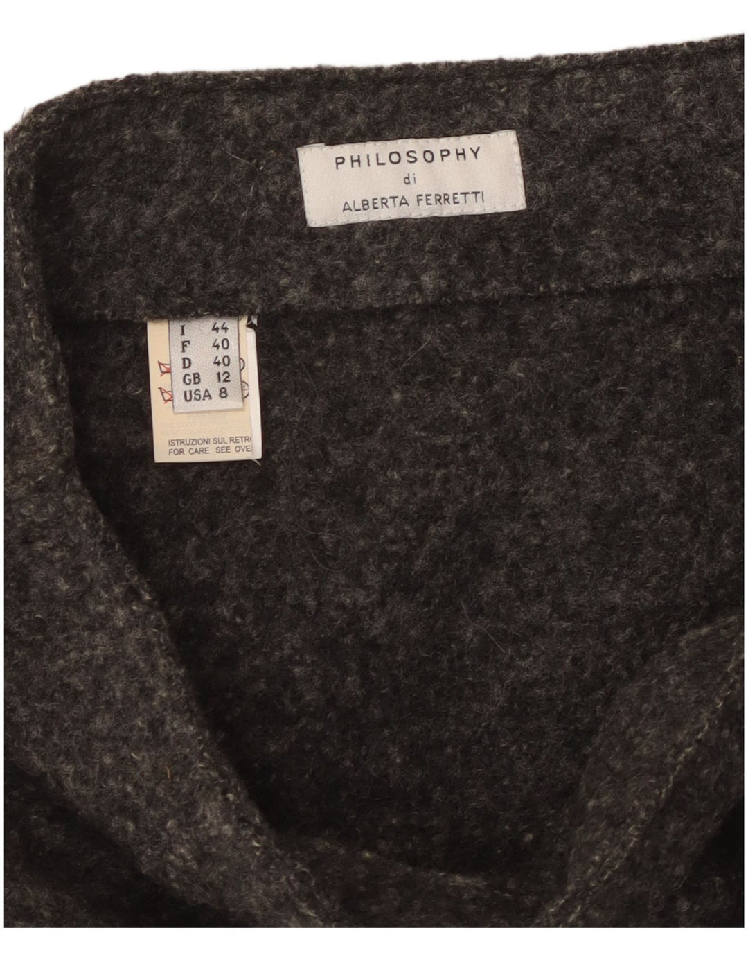 Filosofi Di Alberta Ferretti Dame Mininederdel UK 12 Medium W30 Grå