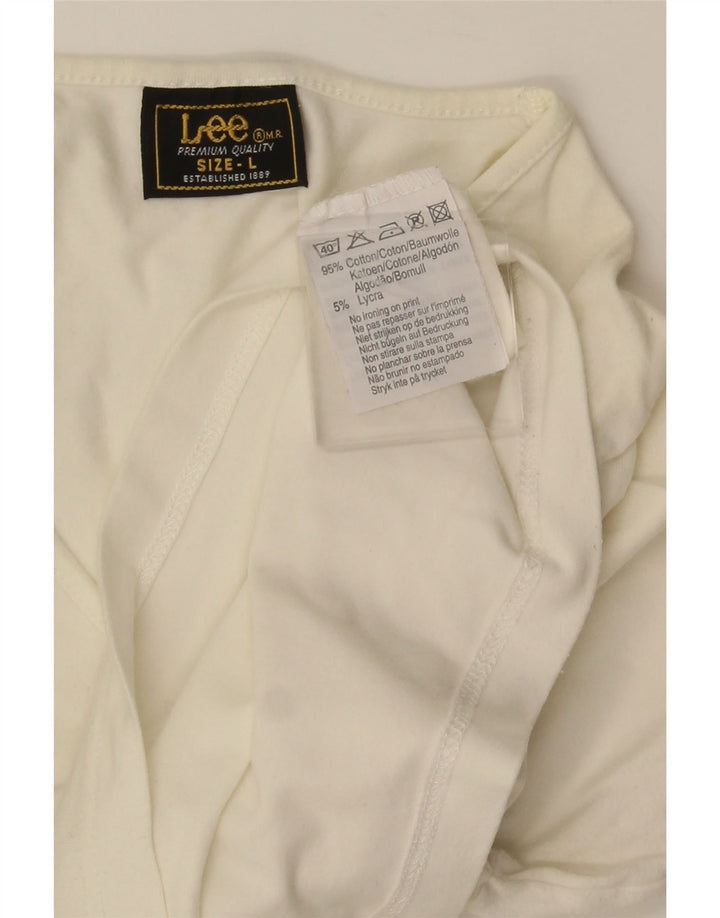 Lee Womens Crop Top Langærmet UK 14 Large White Bomuld