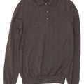 Hugo Boss Herre Polo Neck Jumper Sweater Medium Grey Virgin Wool