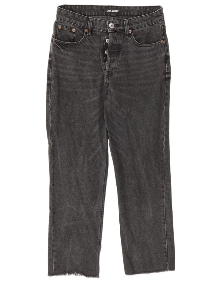 Zara Dame Straight Jeans EU 38 Small W28 L25 Grå Bomuld