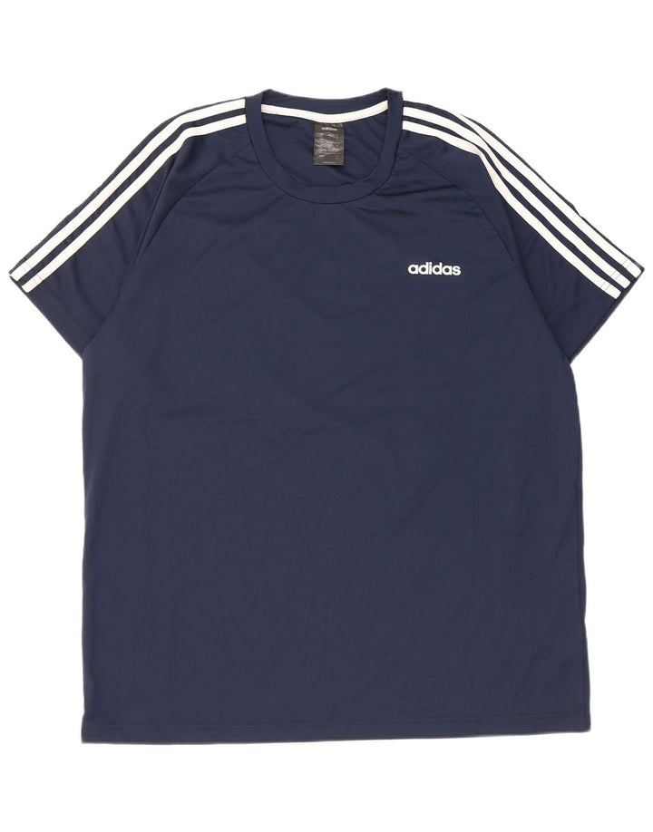 Adidas Herre Climalite T-Shirt Top XL Navy Blue Polyester