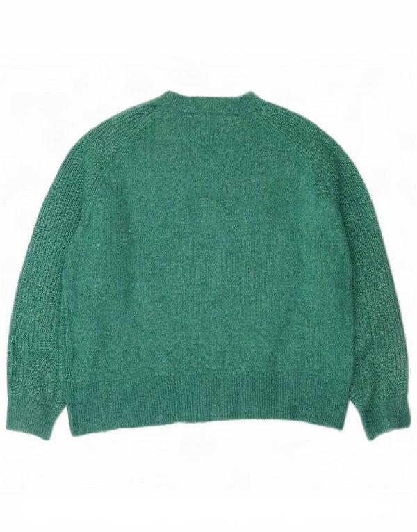 Marks & Spencer Dame sweater med rund hals DK 14 Medium Green Flecked