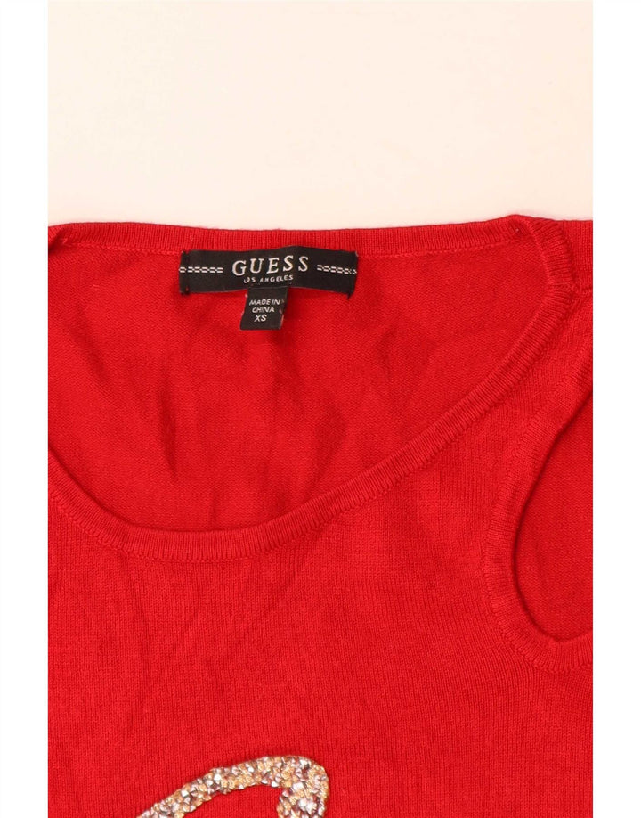 Guess Grafisk Top Langærmet UK 6 XS Rød