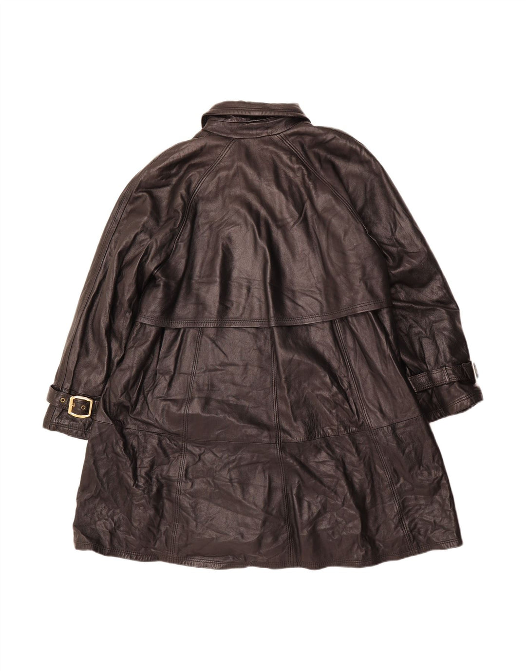 LAVORAZIONE ARTIGIANA Womens Oversized Coat IT 44 Medium Black Leather