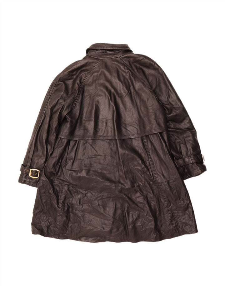 LAVORAZIONE ARTIGIANA Womens Oversized Coat IT 44 Medium Black Leather