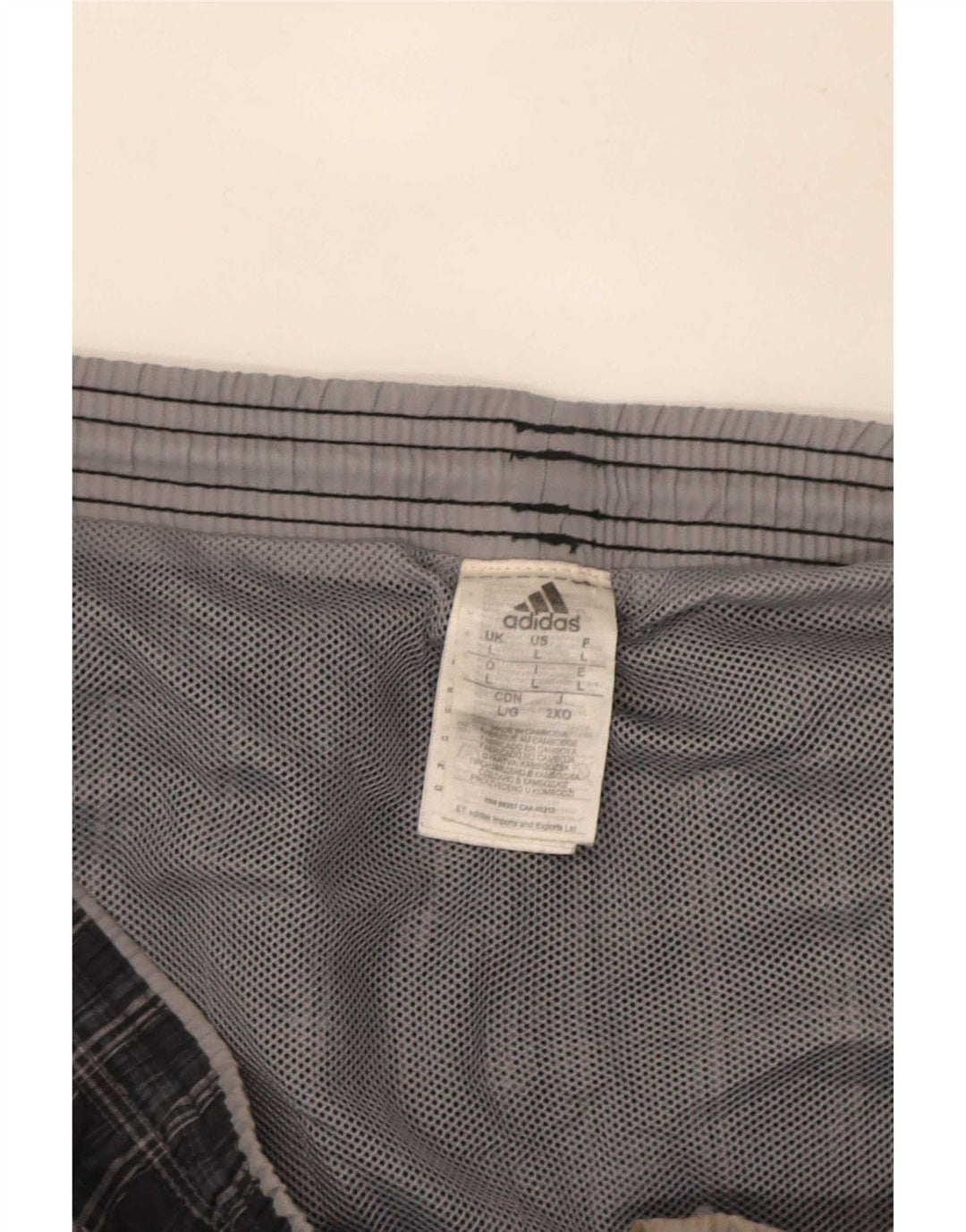 Adidas Sportshorts til mænd, store grå ternet polyester