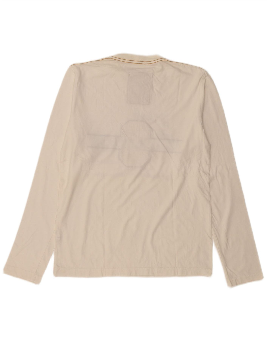 THINK PINK Herre Grafisk Top Langærmet XL Off White Bomuld