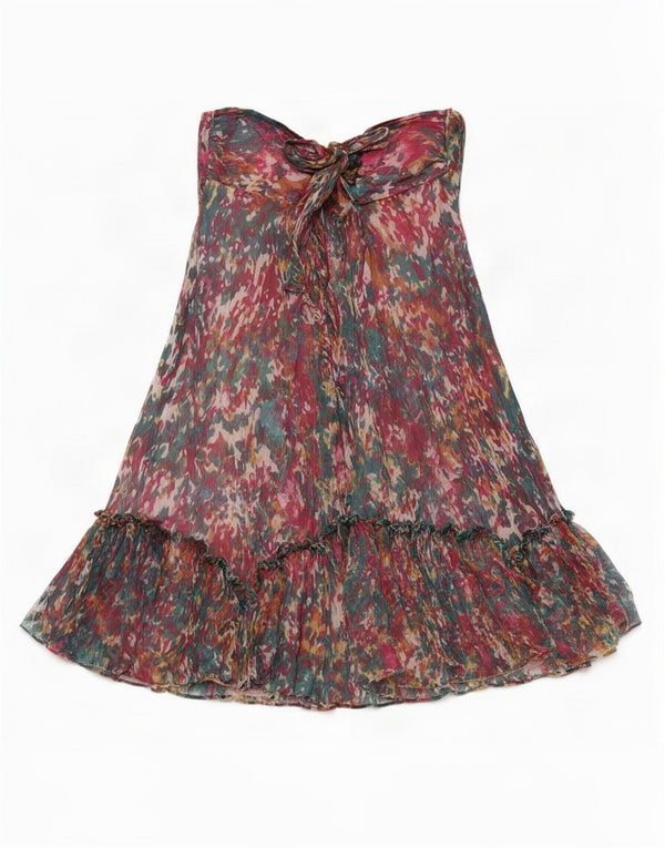 Zara Womens Strapless Dress UK 12 Medium Multicoloured Floral