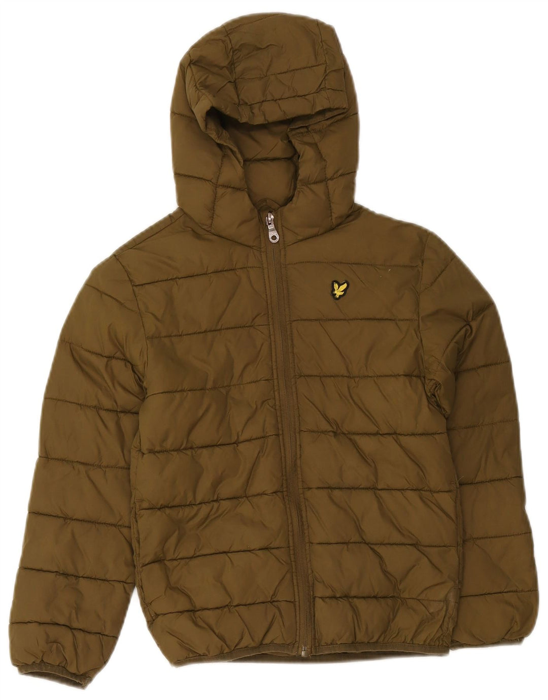 Lyle & Scott Boys Polstret hættejakke 7-8 år Khaki Polyamid