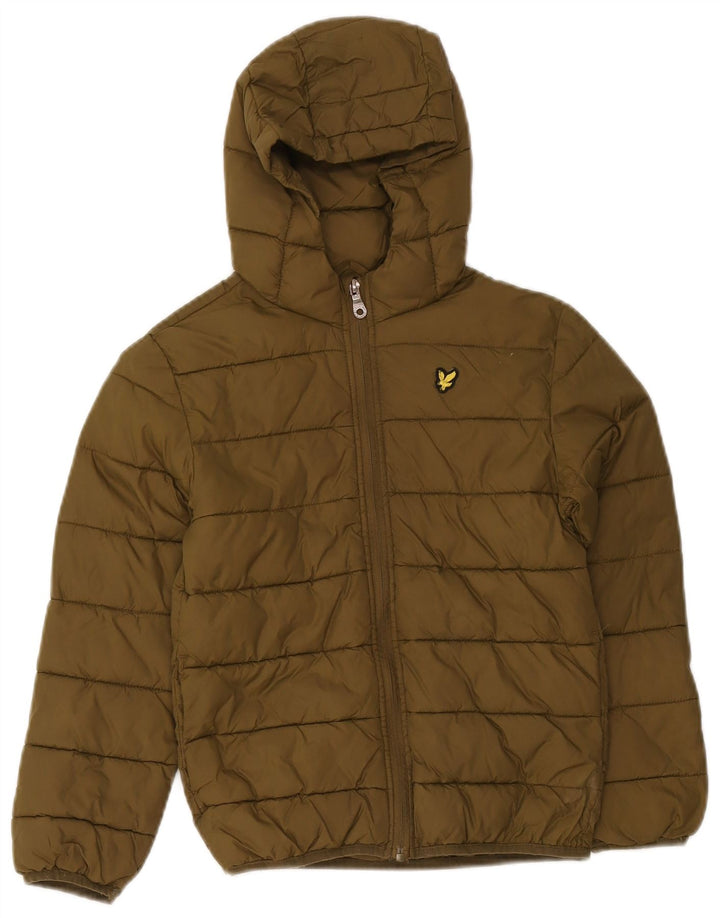 Lyle & Scott Boys Polstret hættejakke 7-8 år Khaki Polyamid