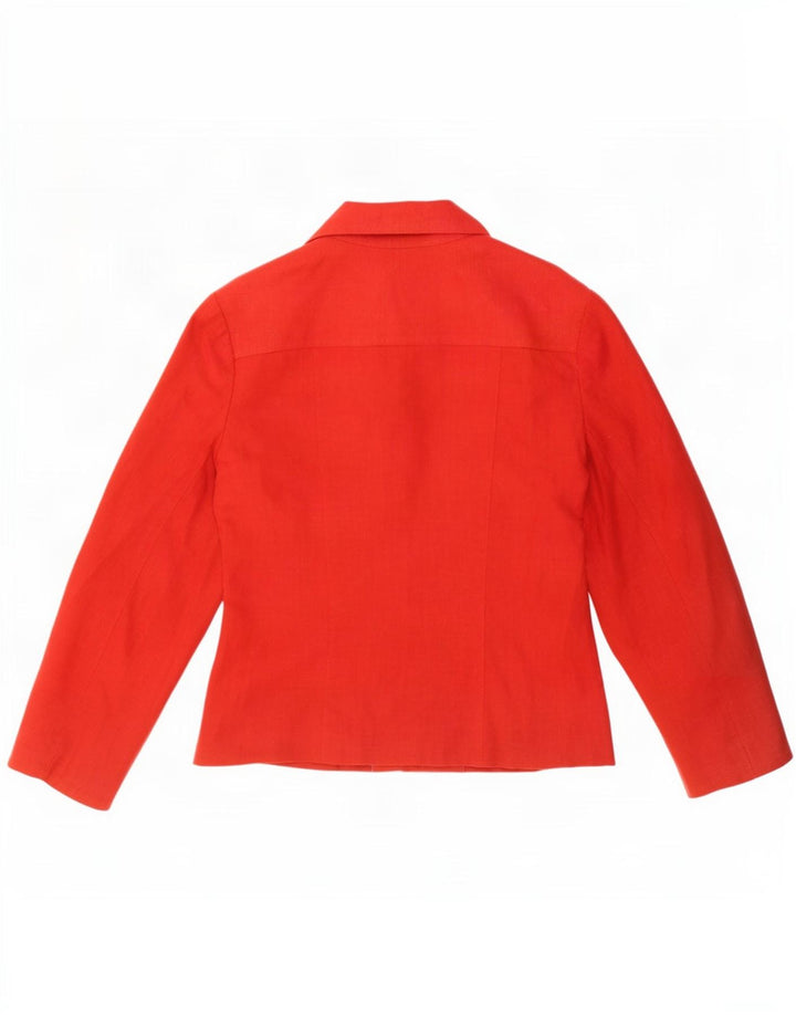 Nienhouse & Lotz Dame 3 Button Blazer Jacket UK 14 Large Red Linen