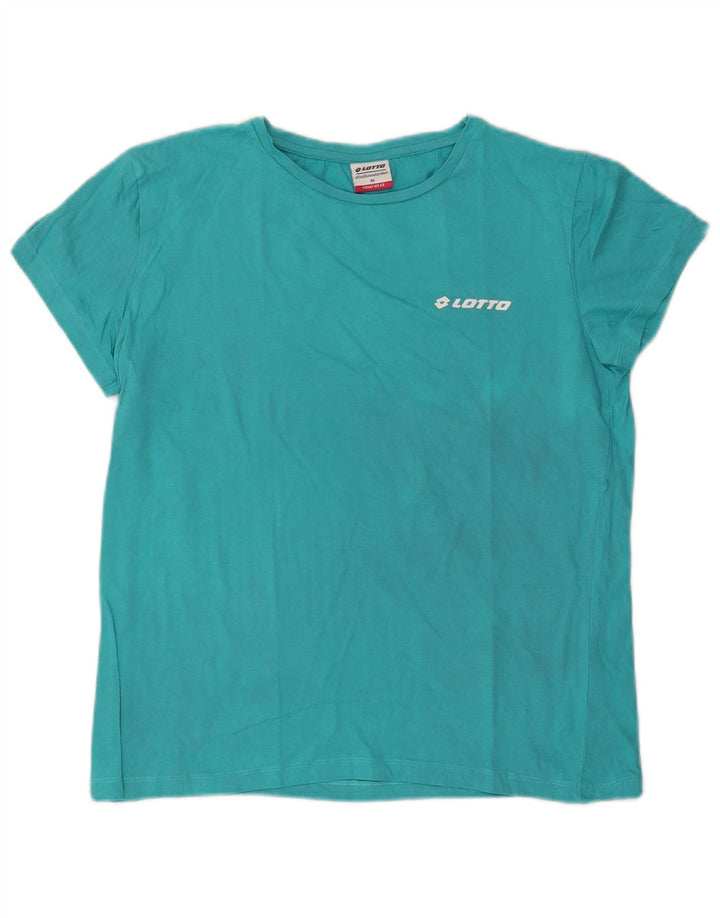 Lotto Dame T-Shirt Top UK 14 Medium Blue Cotton
