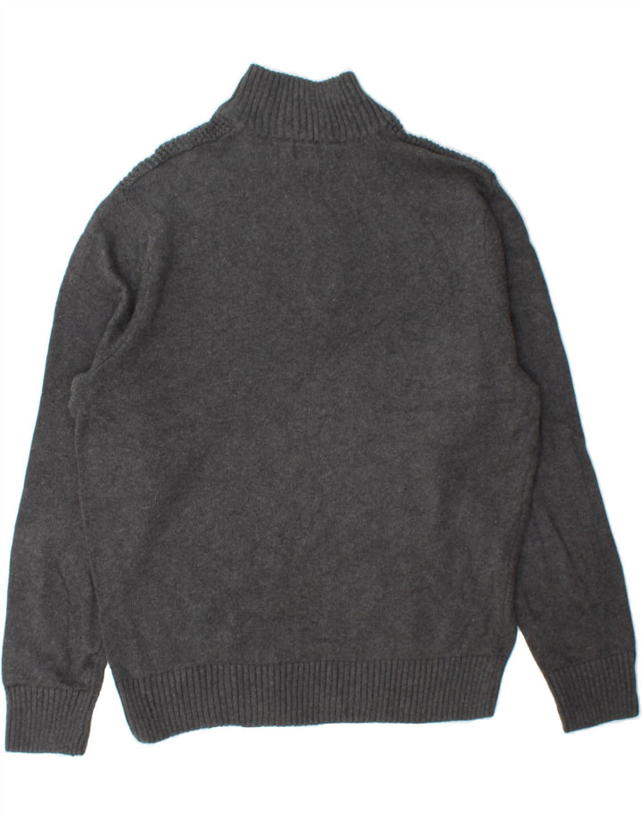DOCKERS Mens Zip Neck Jumper Sweater Medium Grey Cotton Vintage Dockers and Second-Hand Dockers from Messina Hembry 