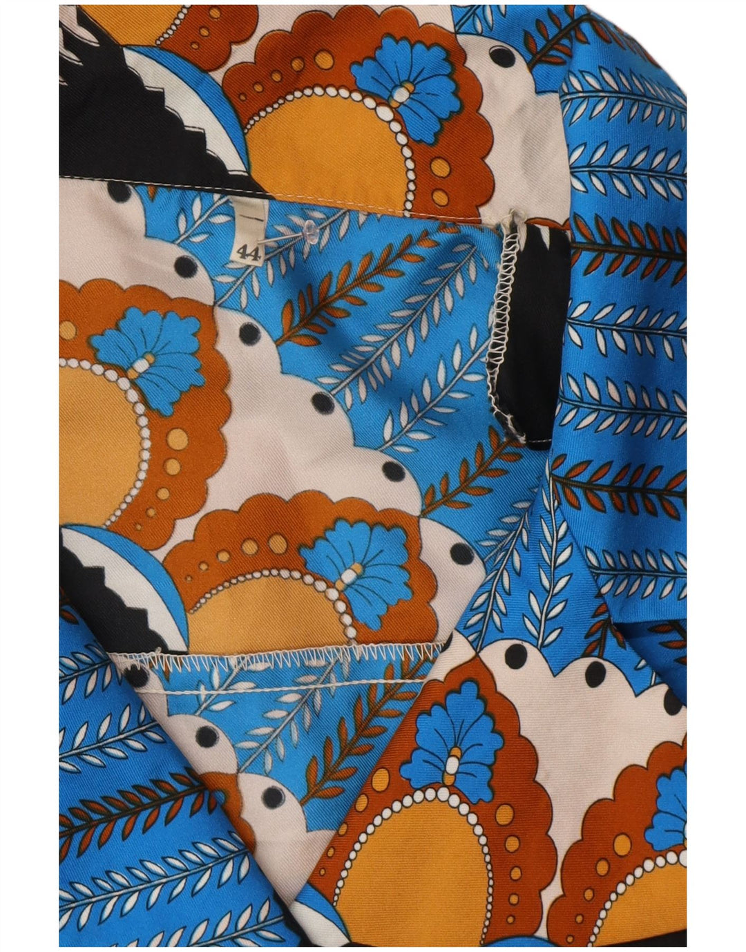 Vintage Dame A-Line Kjole IT 44 Medium Blå Geometrisk