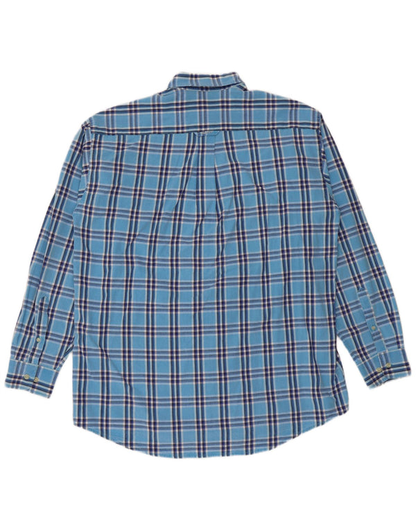Gant Mens Shirt Medium Blue Plaid Cotton