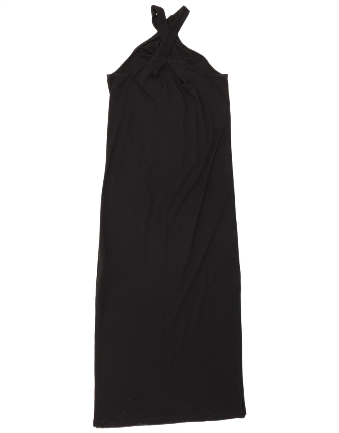 Massimo Dutti Dame ærmeløs Maxikjole UK 10 Small Black Lyocell
