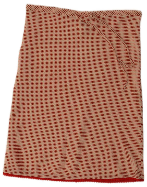 Armani Jeans Lige nederdel til kvinder UK 10 Small W32 Red Polka Dot