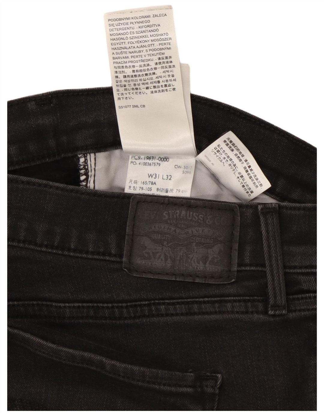 Levi's lige jeans til kvinder W31 L32 sort bomuld