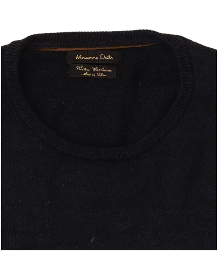 Massimo Dutti Herre Crew Neck sweater Medium Navyblå Bomuld