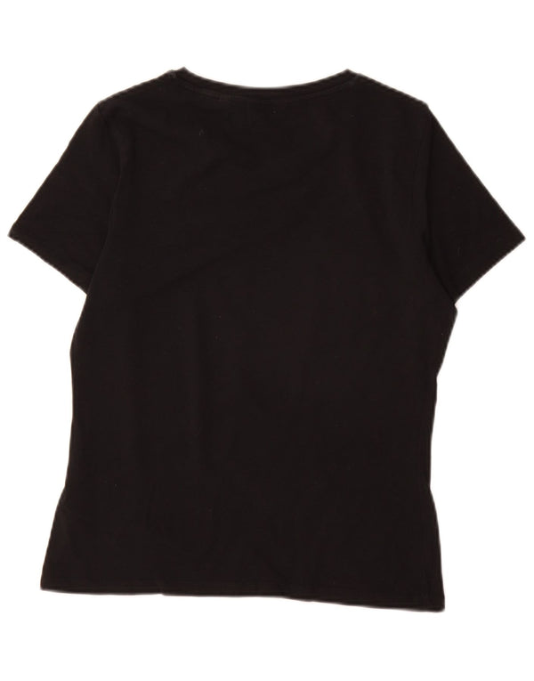 Gant Dame T-Shirt Top UK 10 Small Black Bomuld