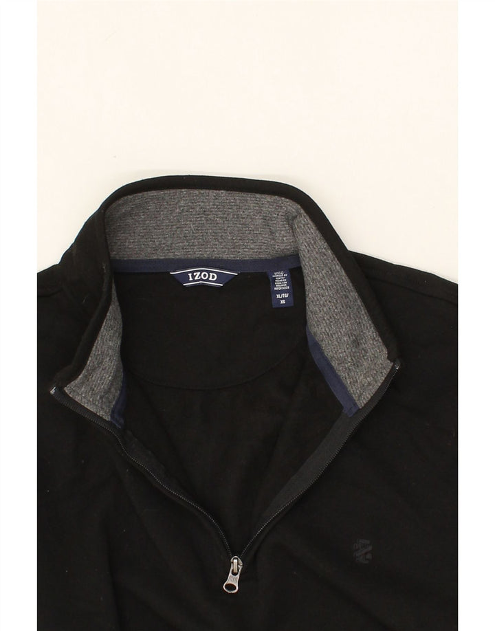 IZOD Mens Zip Neck Fleece Jumper XL Black Polyester Vintage Izod and Second-Hand Izod from Messina Hembry 