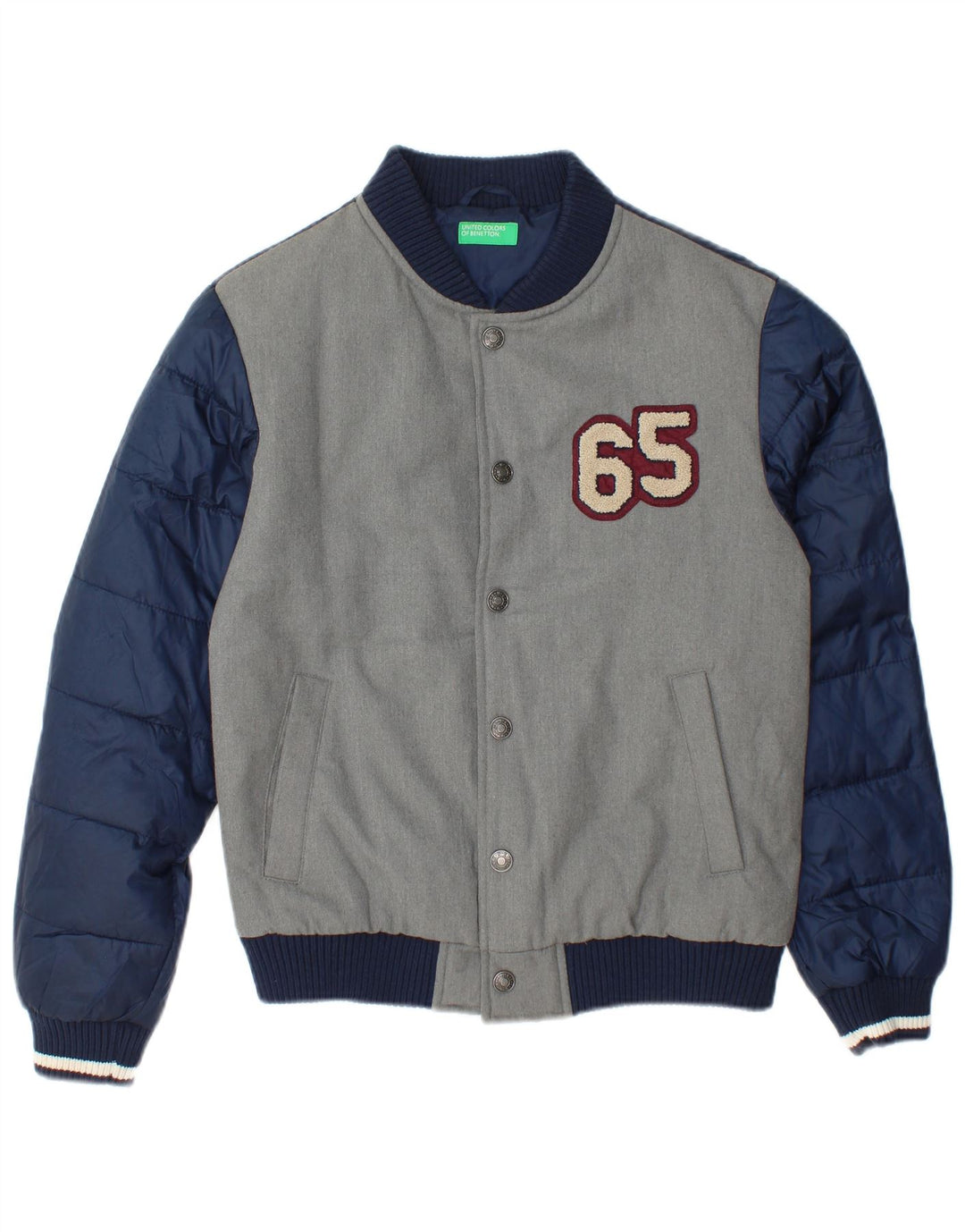 Benetton Boys Grafisk Varsity-jakke 13-14 år 3XL Grå Polyester