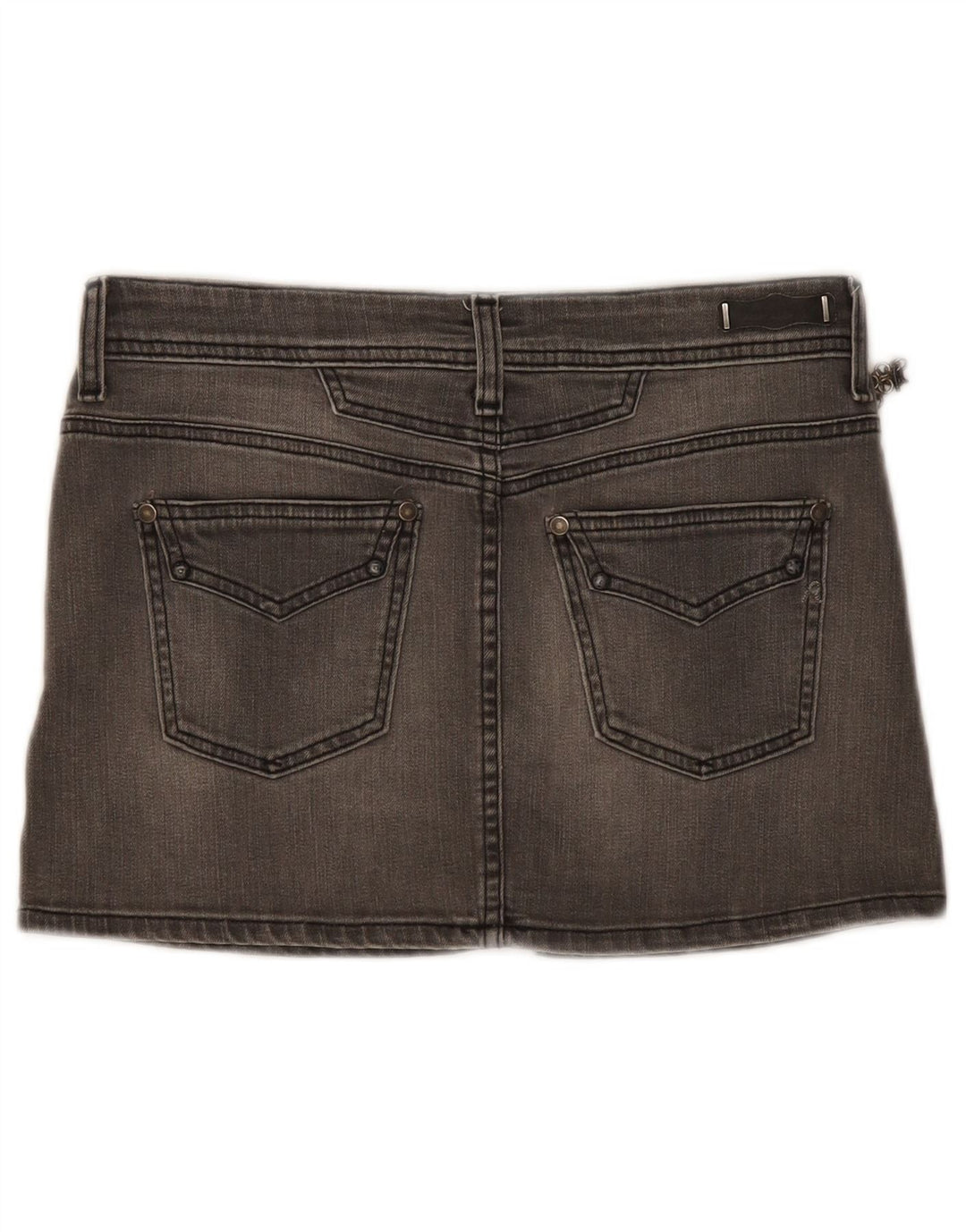 Replay Dame Mini Denim Nederdel W28 Medium Grey Bomuld