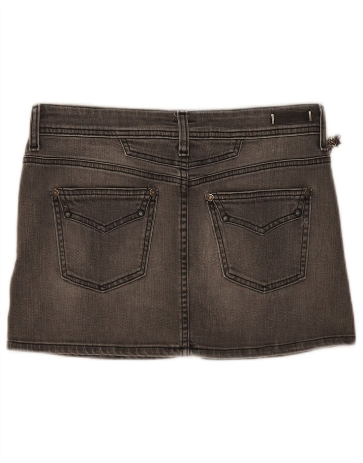 Replay Dame Mini Denim Nederdel W28 Medium Grey Bomuld
