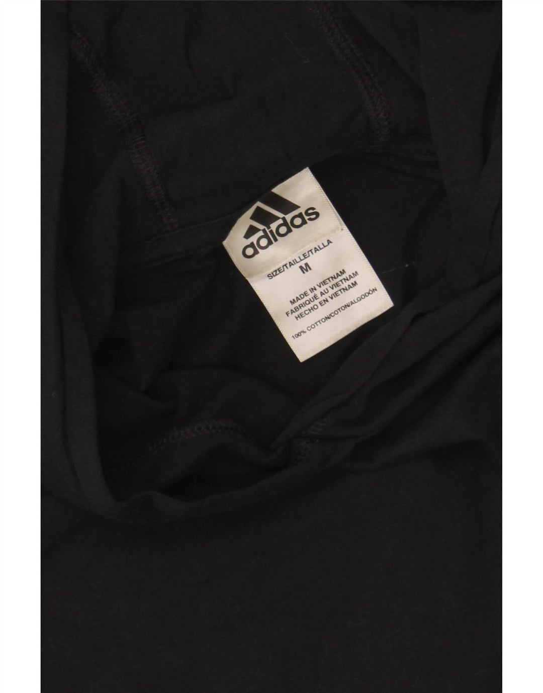 ADIDAS Womens Hooded Top Long Sleeve UK 12 Medium Black Cotton Vintage Adidas and Second-Hand Adidas from Messina Hembry 