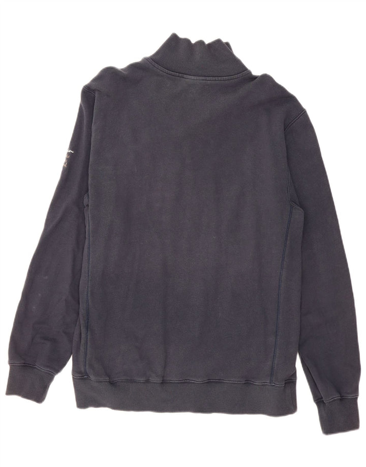 Champion Herre Zip Neck Sweatshirt Jumper Large Navy Blue Bomuld