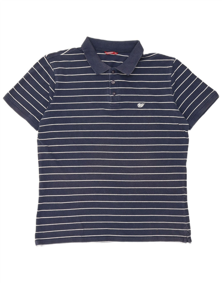 Carrera Herre Kortærmet Polo Shirt Stor Marineblå Stribet
