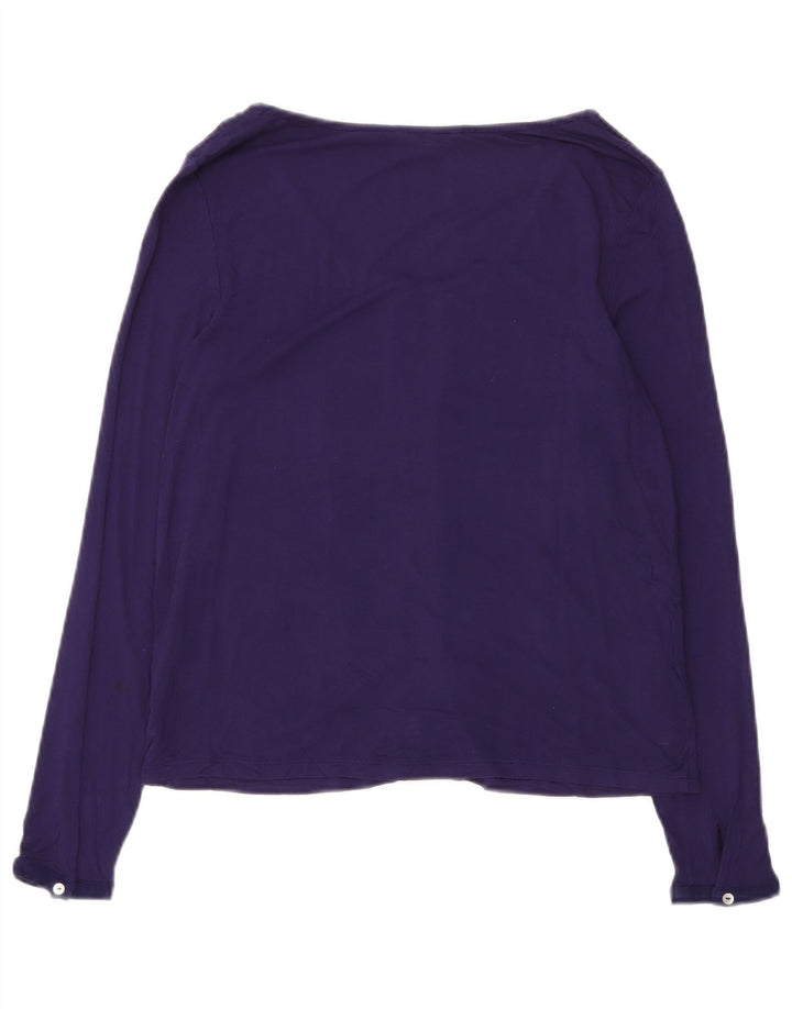 WHITE STUFF Dame Top Langærmet UK 10 Small Purple Viscose
