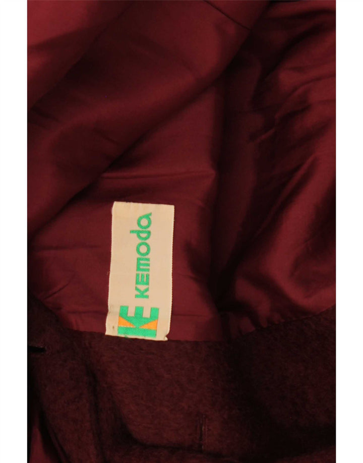Vintage Dame Dobbeltradet Frakke UK 12 Medium Burgundy