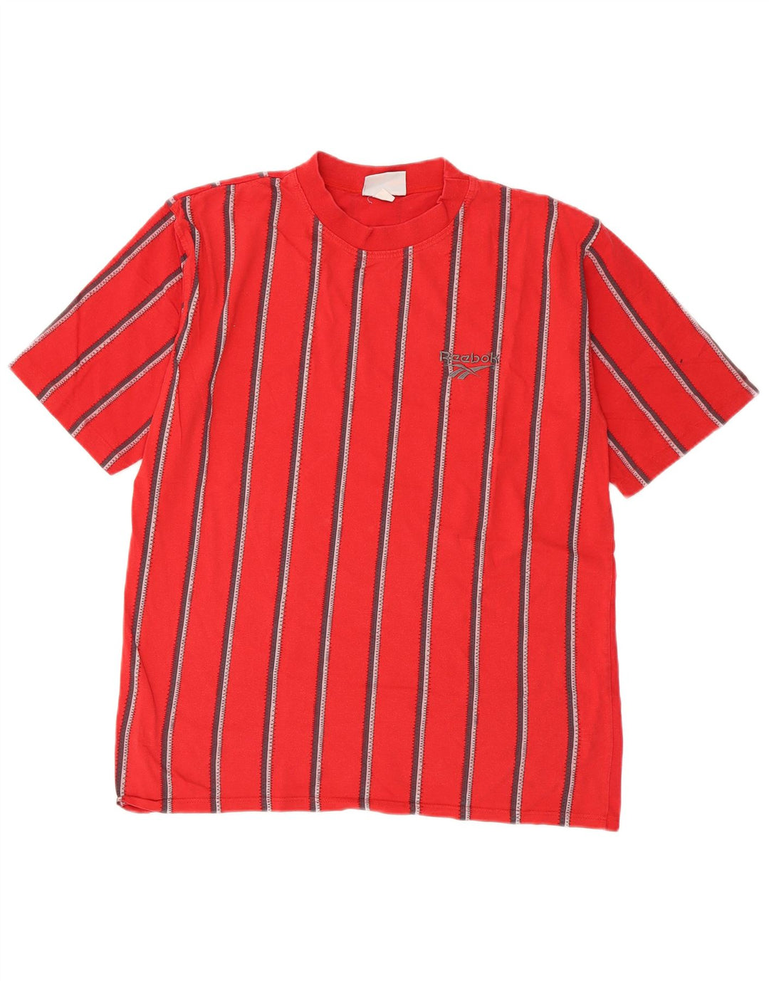 Reebok Herre T-shirt Top Medium rødstribet bomuld