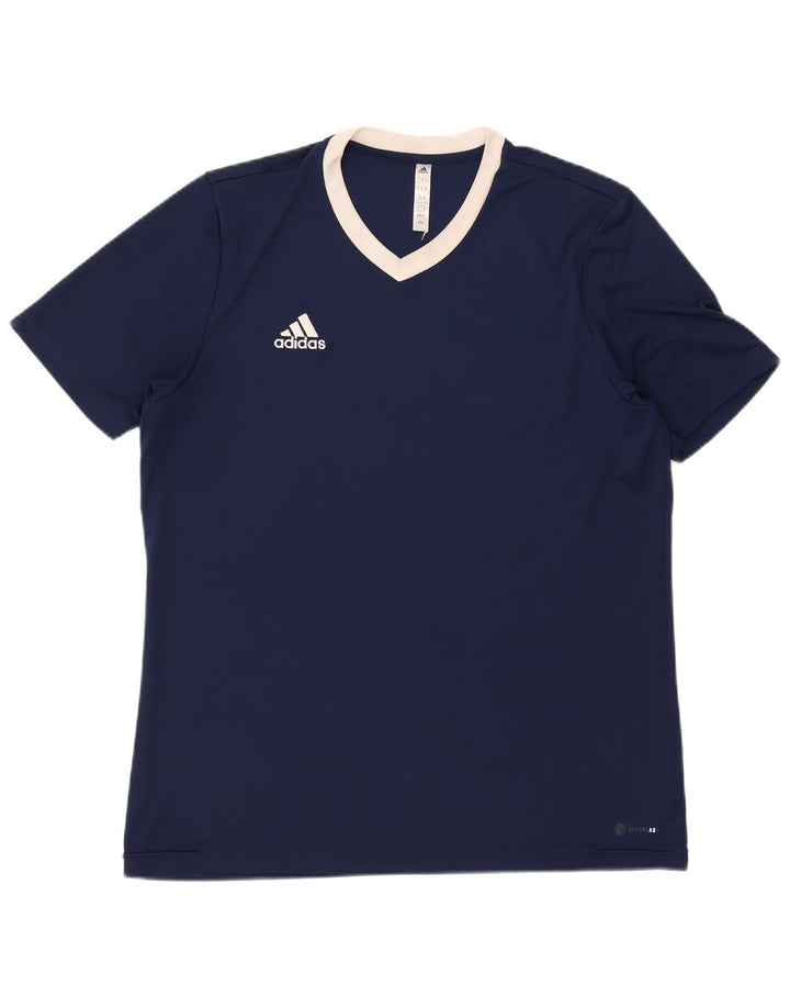Adidas Herre Aeroready T-Shirt Top XL Navy Blue Polyester