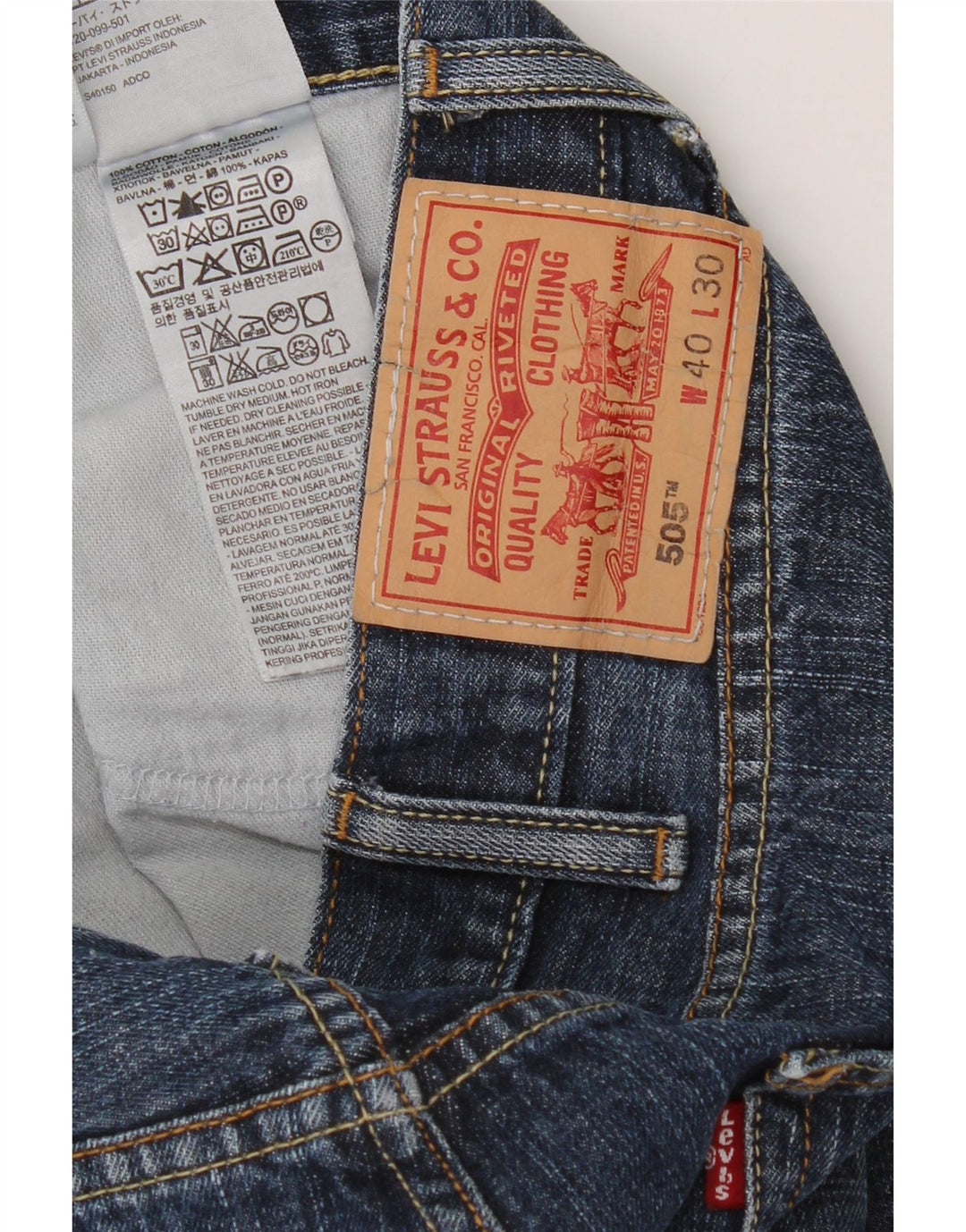 Levi's Herre 505 Straight Jeans W40 L30 Blå Bomuld