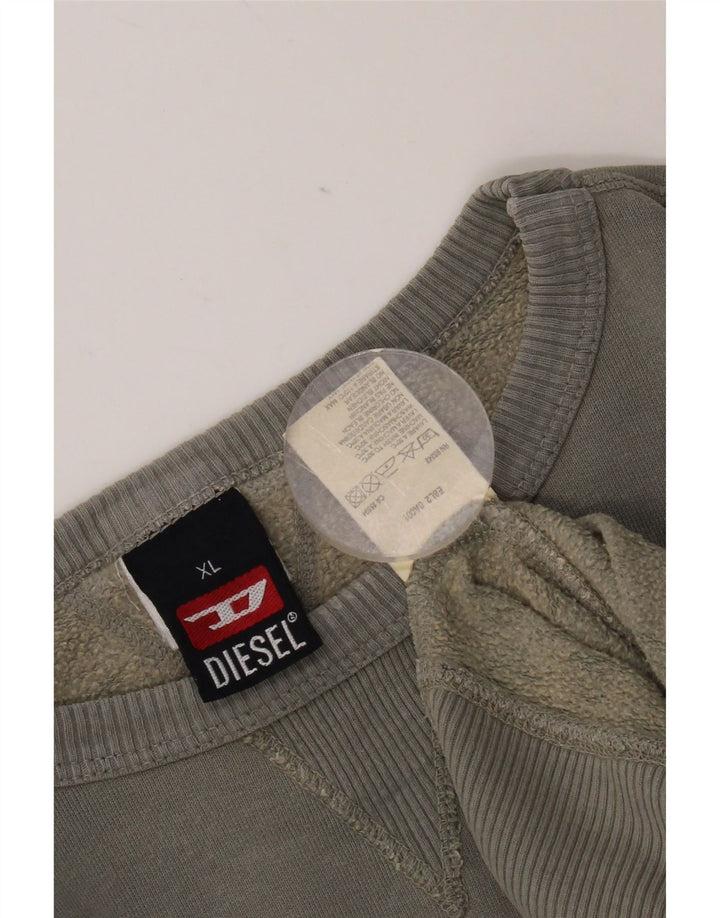 Diesel Herre Grafisk Sweatshirt Jumper XL Grå