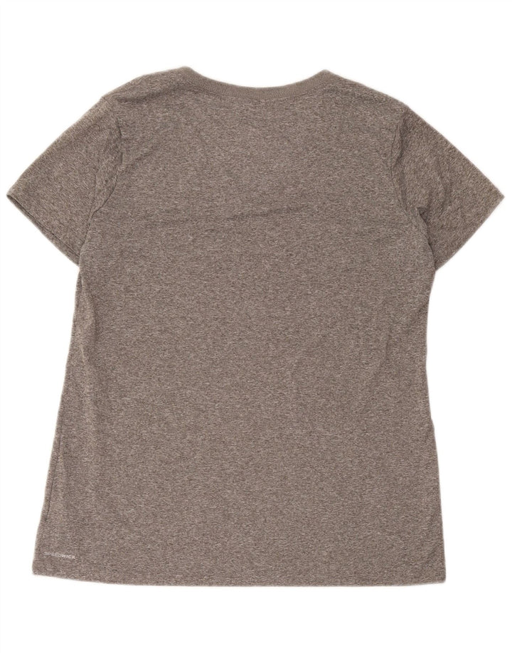 Reebok Dame T-Shirt Top UK 16 Stor Grå Polyester